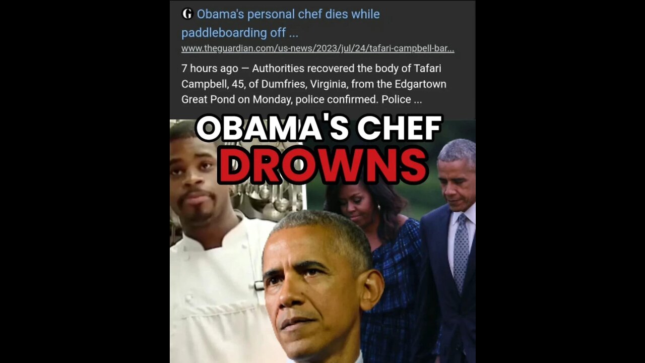 Obama’s Chef Dies - Drowning Off Of Martha’s Vineyard