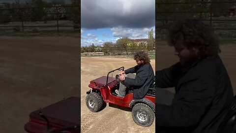 Big man in a Tiny Jeep