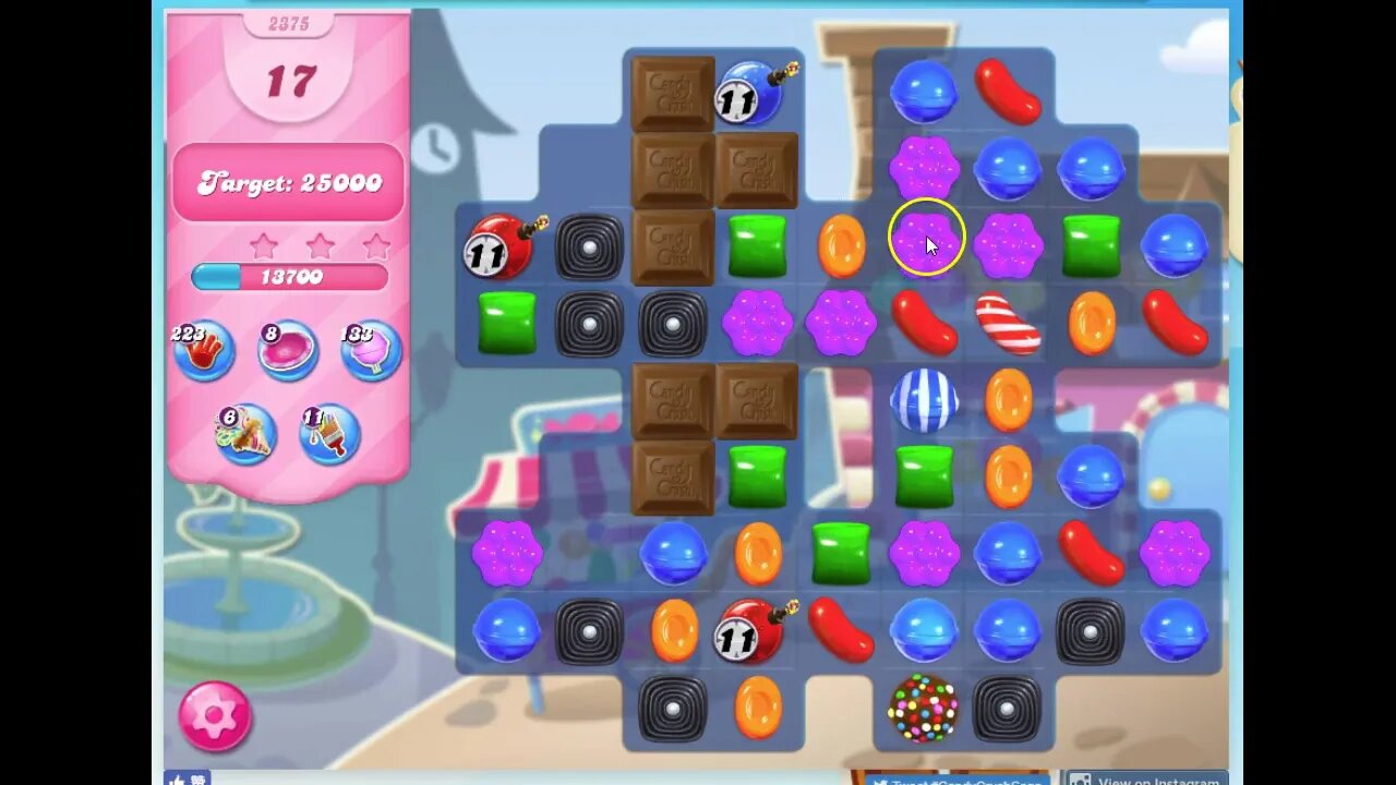 Candy Crush Level 2375 Audio Talkthrough, 3 Stars 0 Boosters