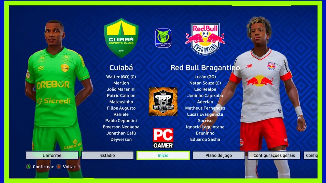 CUIABÁ X RED BULL BRAGANTINO - PES2021 PATCH THE BEST 9.9 - BRASILEIRÃO 2023 - SEGUNDA RODADA