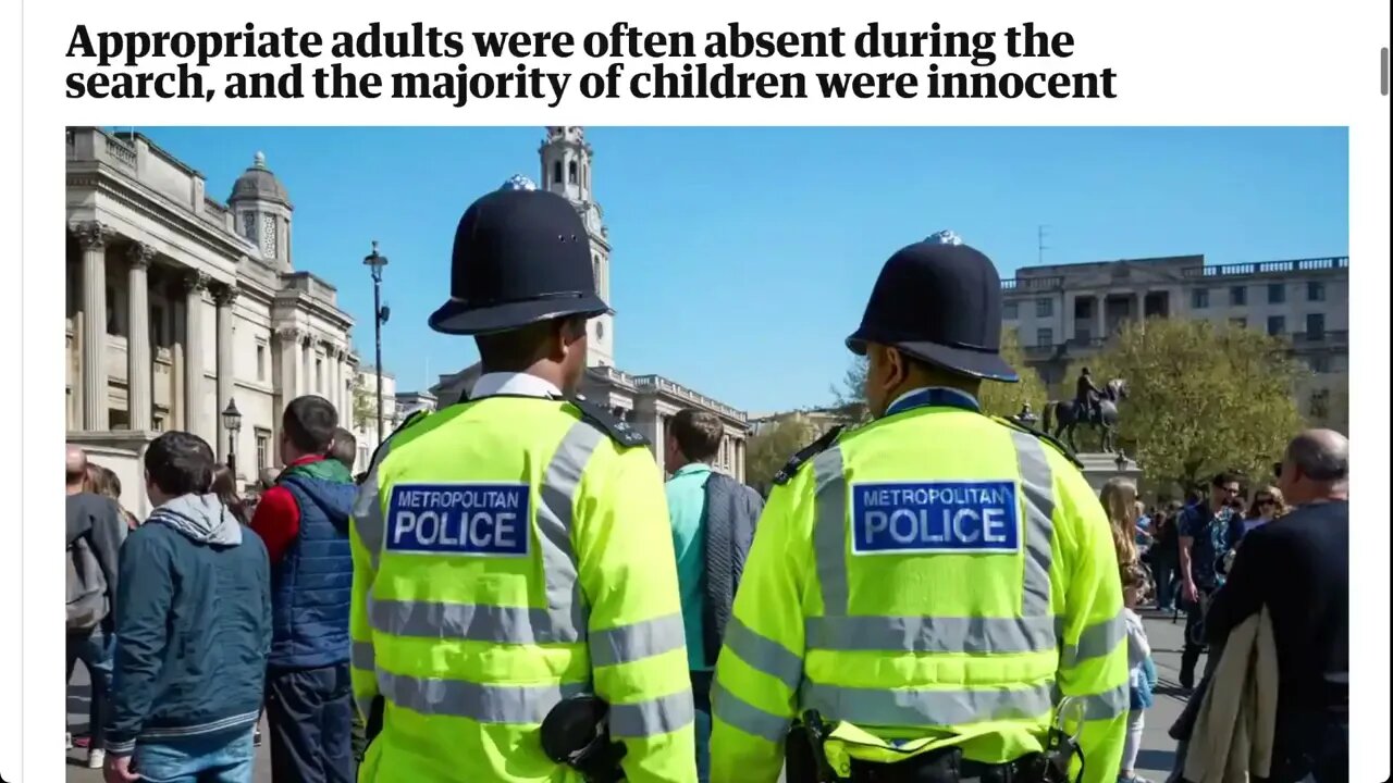 🟨《衛報》披露：英國大都會警察在兩年內對 650 名兒童進行了脫衣搜身 🟨