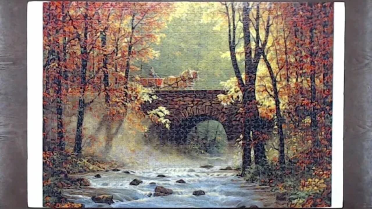 1500 Piece Autumn Bridge Jigsaw Puzzle Time Lapse