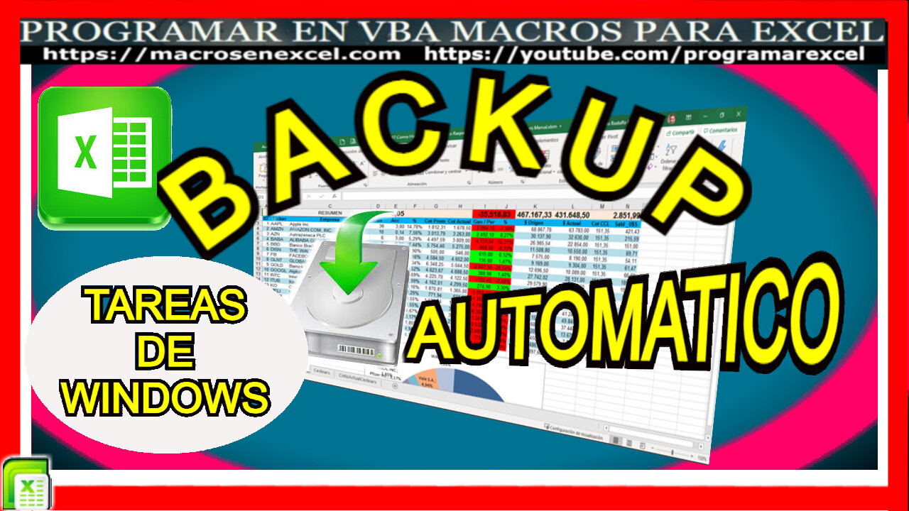 592 ❤️ Como Crear BACKUP 🔥 AUTOMATICO con Programador TAREAS de WINDOWS en Excel VBA