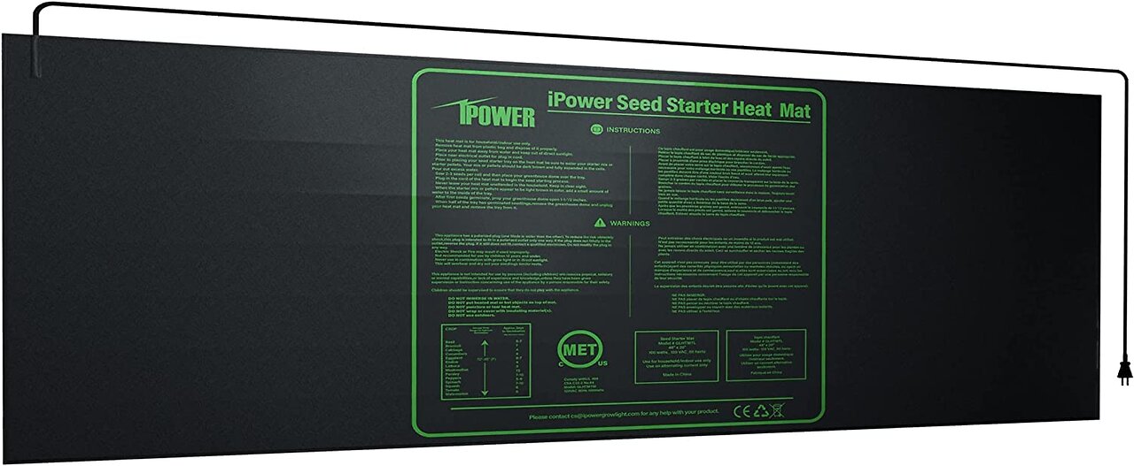 iPower GLHTMTL-A 48" x 20" Waterproof Durable Seedling Heat Mat Warm Hydroponic Plant for Indoo...