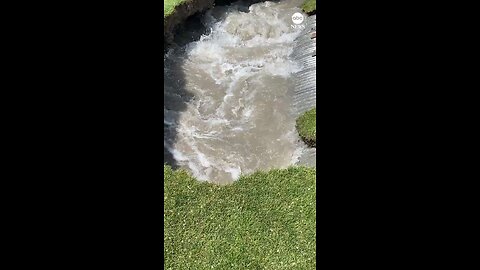 A group of golfers discovered a large sinkhole open up on a fairway in Utah