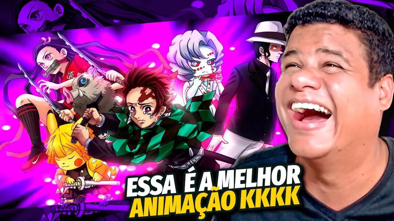 QUASE MORRO DE RIR COM DEMON SLAYER e os CAÇA CAPETA | React Anime Pro