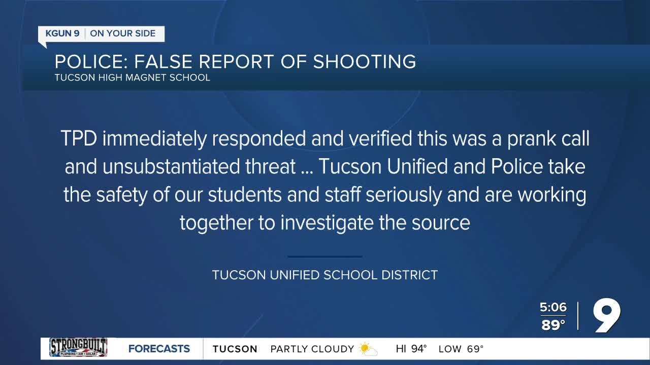 False report of shooting at Tucson High