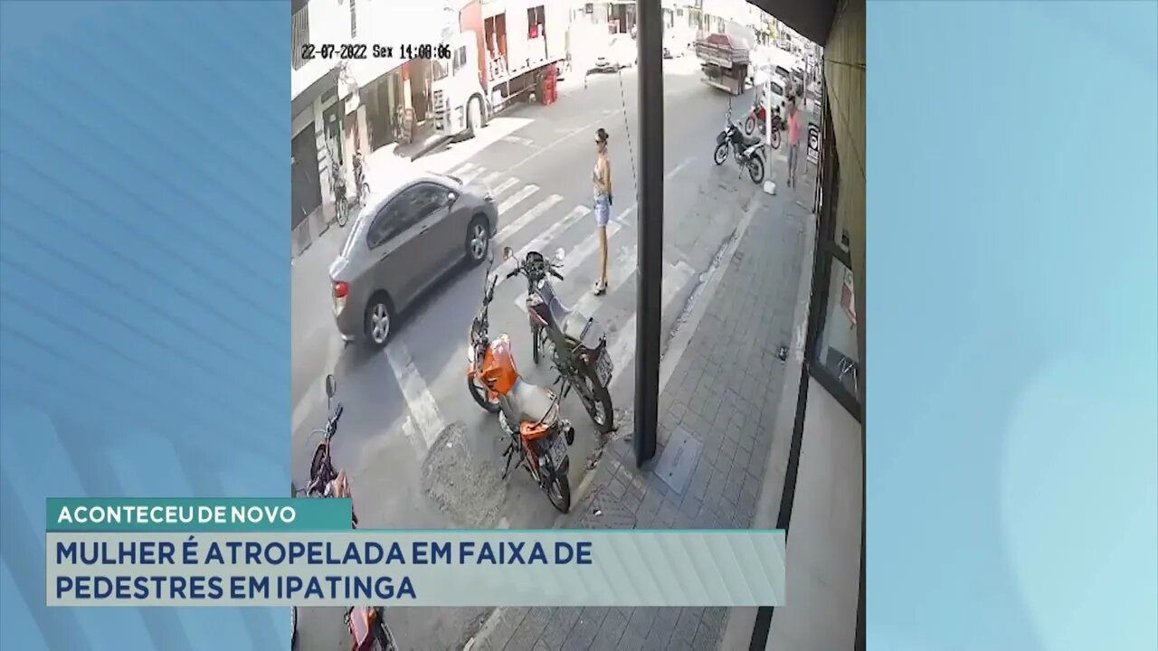 Aconteceu de novo: mulher é atropelada em faixa de pedestres em Ipatinga