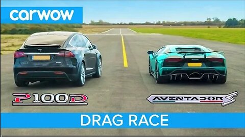 Lamborghini Aventador VS Tesla Model X - DRAG \ ROLLING RACE - Can an EV SUV beat a supercar ??