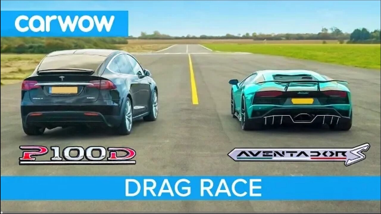 Lamborghini Aventador VS Tesla Model X - DRAG \ ROLLING RACE - Can an EV SUV beat a supercar ??