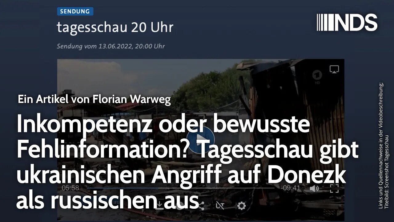 Tagesschau gibt ukrainischen Angriff auf Donezk als russischen aus | Florian Warweg | NDS