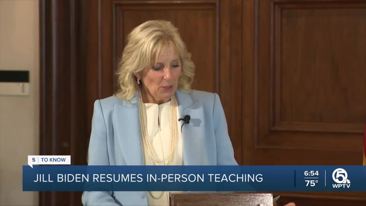 Jill Biden heads back to classroom as a working first lady