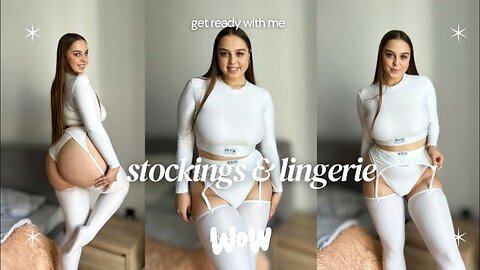 Transparent White Stockings & Hot Lingerie Combo Try On Haul