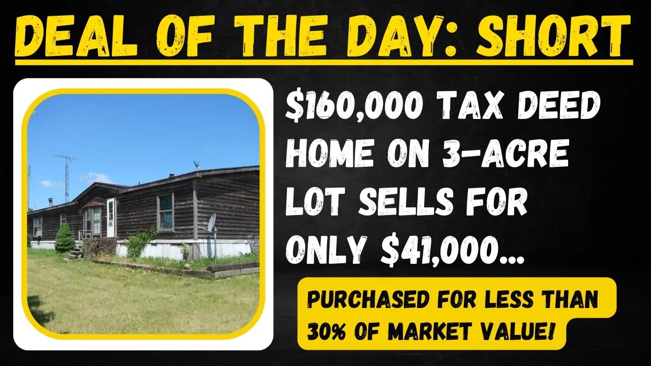 $160,000 TAX DEED HOME W/3-ACRES & GARAGE SELLS FOR 41K! TAX SALE PROPERTY REVIEW!