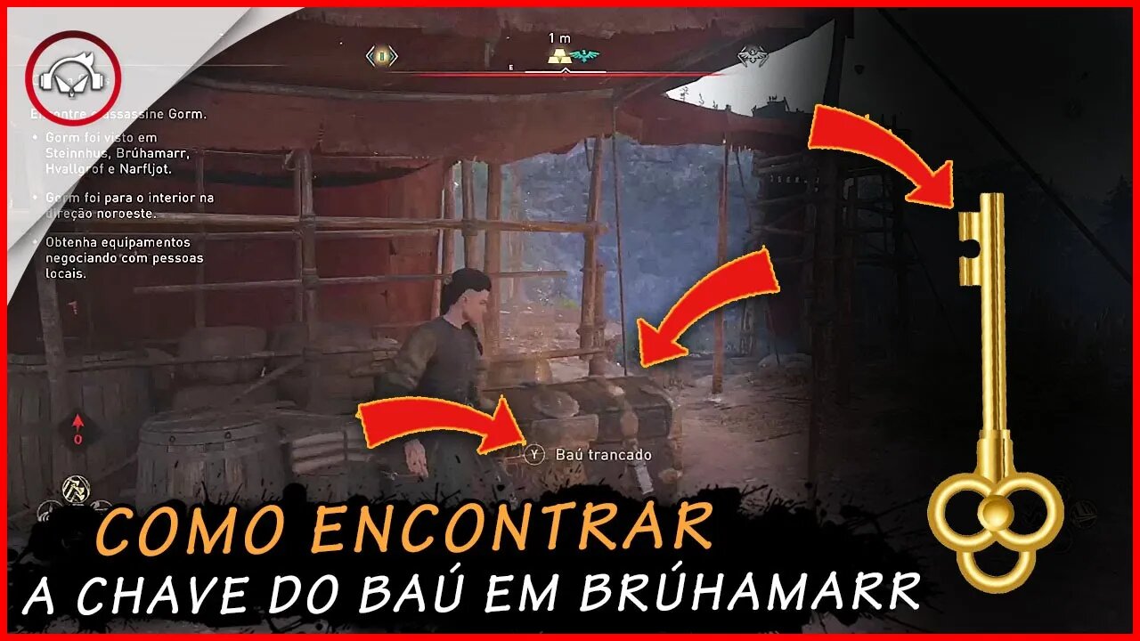 Assassin's creed valhalla, Como encontrar a chave do baú em Brúhamarr | super dica