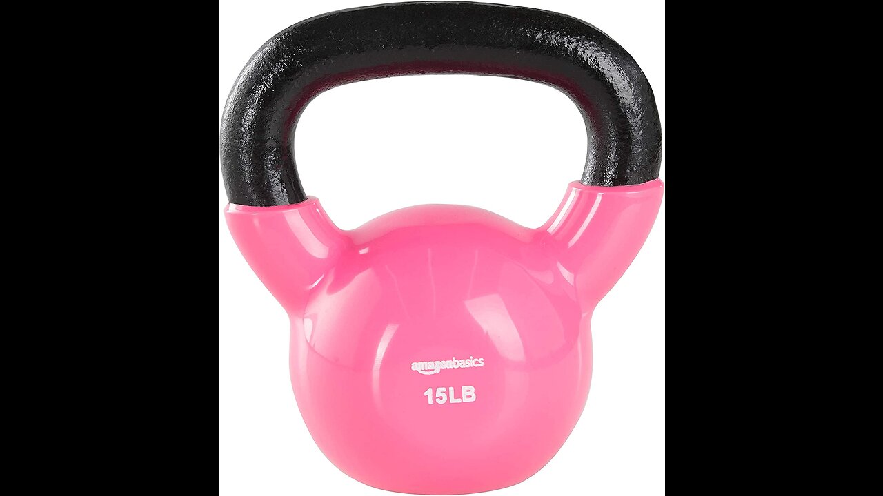 Amazon Basics Vinyl Coated Cast Iron Kettlebell Weight