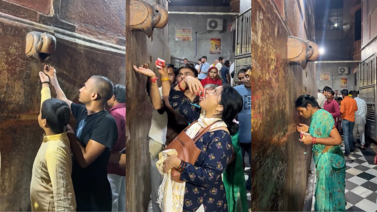 Hindu Devotees Drink AC Water Believing It To Be Sacred Water