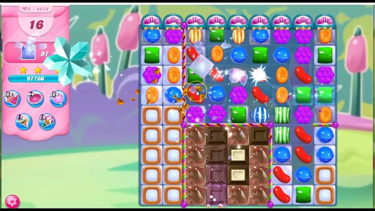 Candy Crush Level 4214 Talkthrough, 20 Moves 0 Boosters