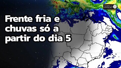 Previsão do tempo indica chegada de frente fria e chuva só a partir do dia 5