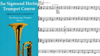 🎺 [MÉTODO DE TROMPETE] Livro 1 do método de Sigmund Hering (15 a 18) com batida de bateria a 60 BPM