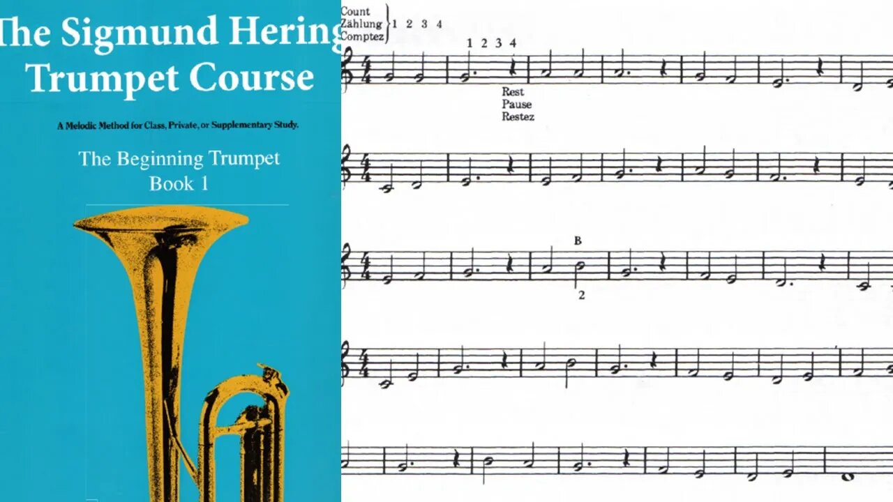 🎺 [MÉTODO DE TROMPETE] Livro 1 do método de Sigmund Hering (15 a 18) com batida de bateria a 60 BPM