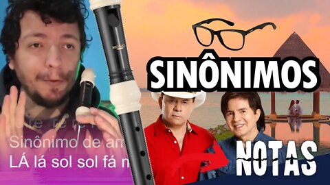 Como tocar SINÔNIMOS de Chitãozinho & Xororó na flauta doce e outros instrumentos musicais