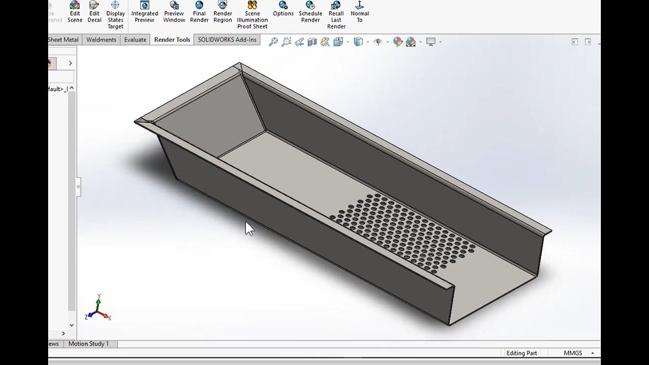 Standard Tray Feeder designed in solidwork sheetmetal