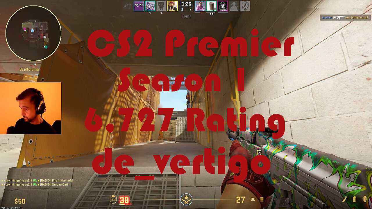 CS2 Premier Matchmaking - Season 1 - 6,727 Rating - de_vertigo