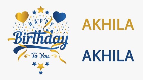 Happy Birthday to Akhila - Hindi Birthday Wish From Birthday Bash