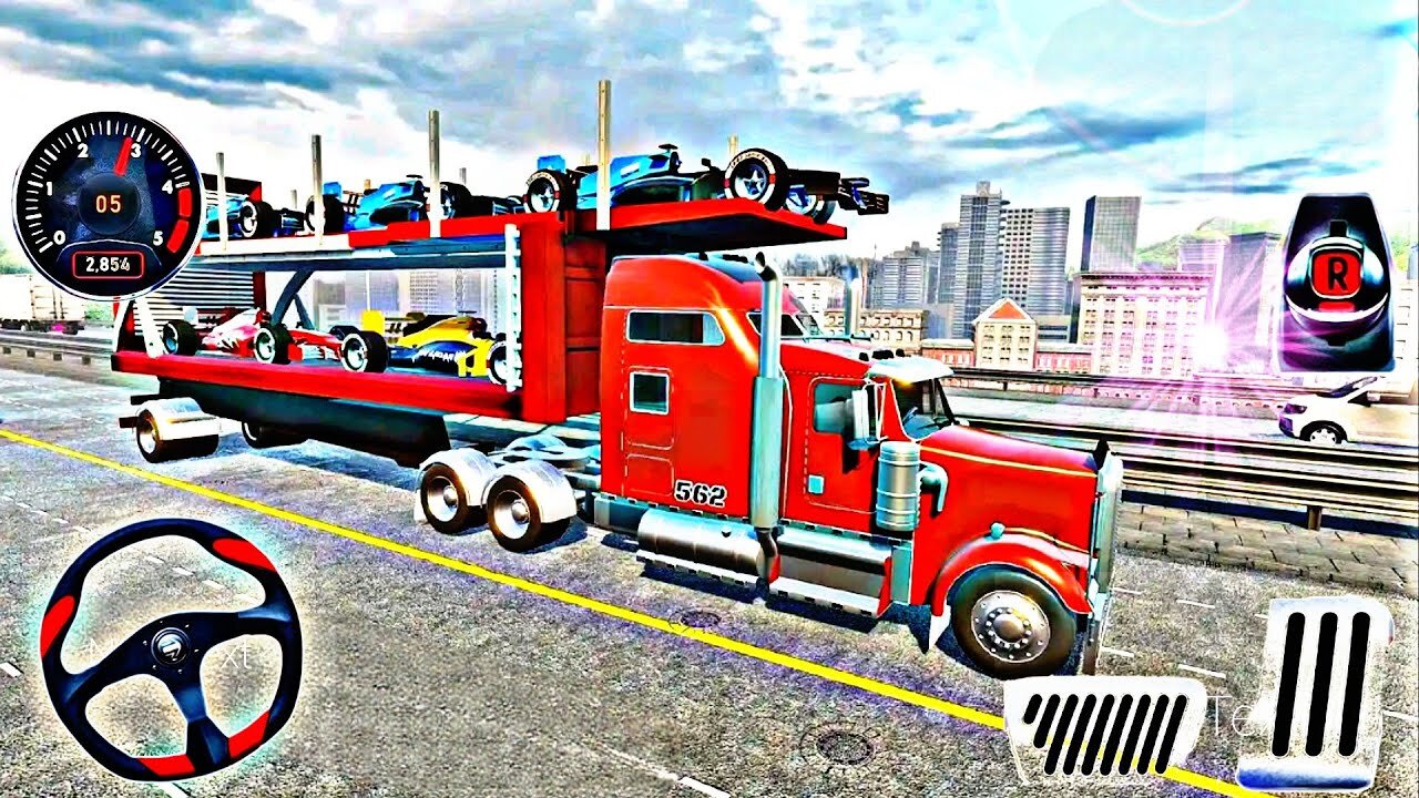 Formula Car Transporter Truck Driving - Heavy Cargo Transport Multistory Vehicle - Android GamePlay