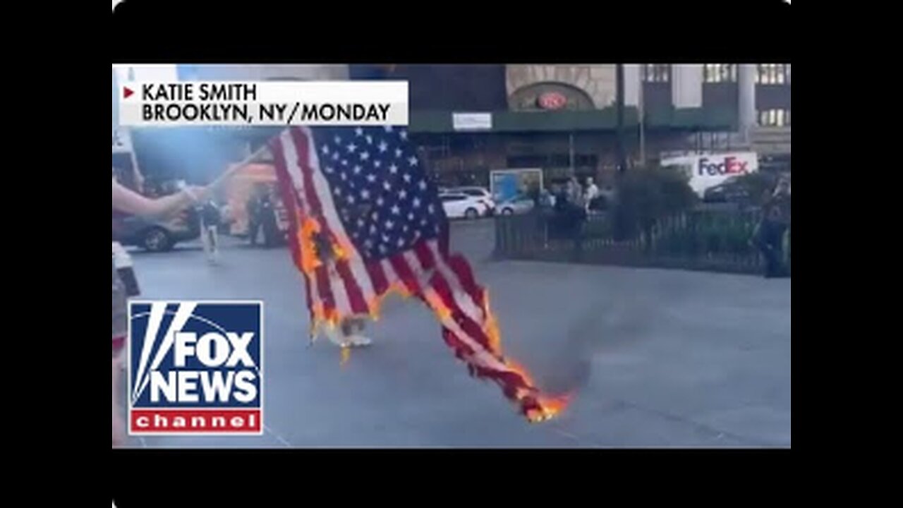 Protestors burn US FLAG at Golden Gate Bridge