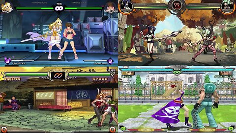 Womens walking with charm and sexy towards oponents in fighting games