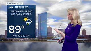 Warm and humid Monday