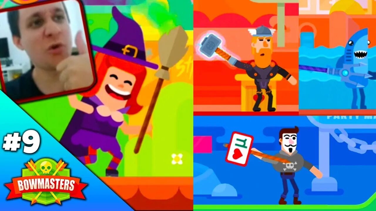 Jogando com a Stephanie the Witch | Thor | Shark e o Anonymous no Bowmasters