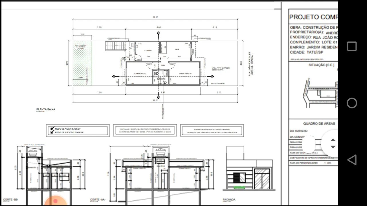 como e uma planta baixa de um projeto real