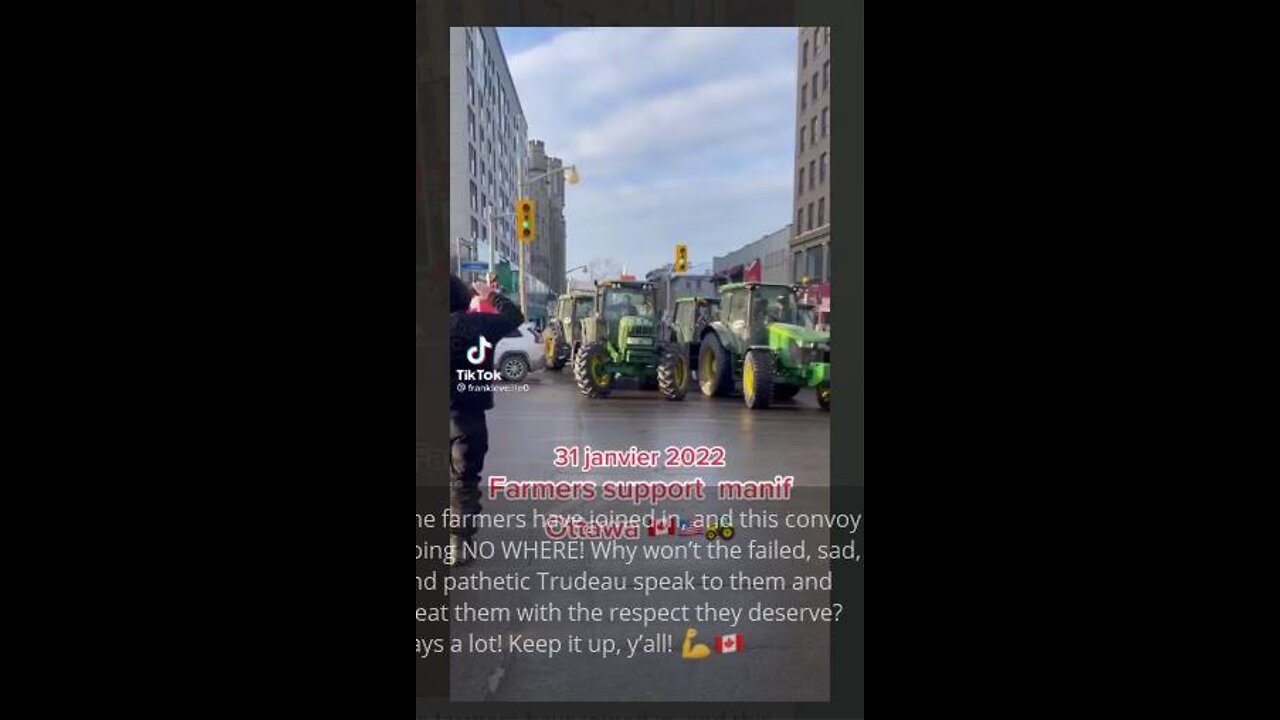 This is a 1st (imho)...Canadian Farmers Form A Tractor Convoy