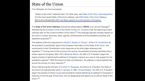 🇺🇸 ICYMI - When Was The Last 'State Of The Union' Address? #WarTime