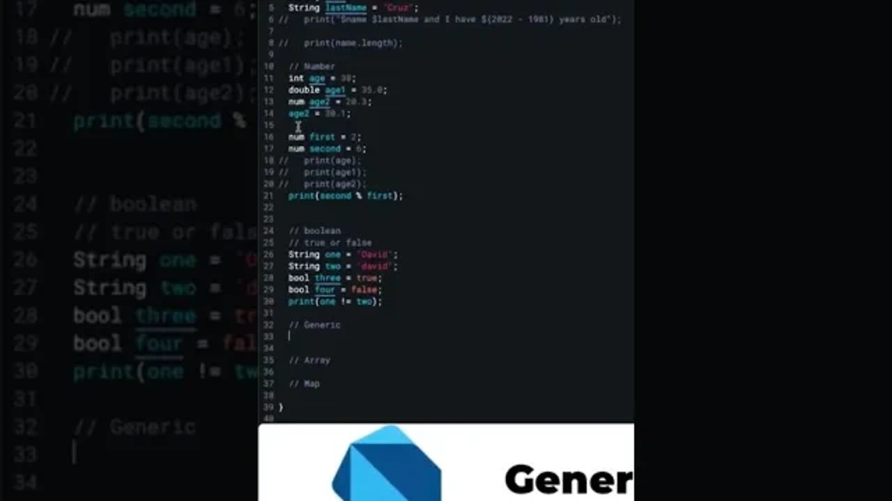 Generic variables in Dart #shorts