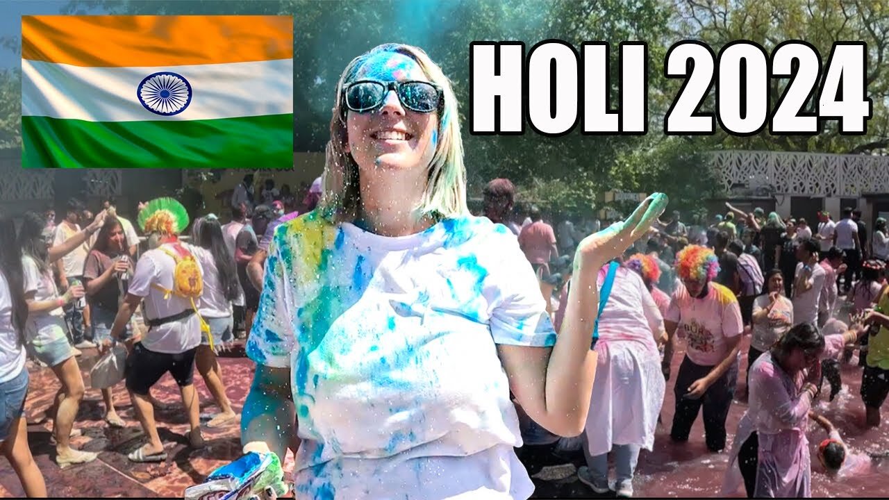 BRITISH COUPLE Play HOLI in DELHI With Locals (Festival India 2024) 🇮🇳