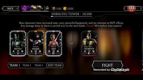 Shirai Ryu normal Tower Boss lvl 10 / MKXI mobile