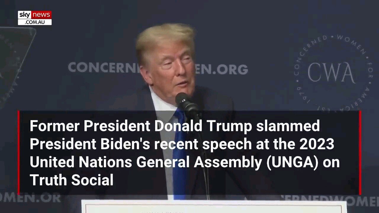 Former president Donald trump slammed Joe Biden speech at UNGA