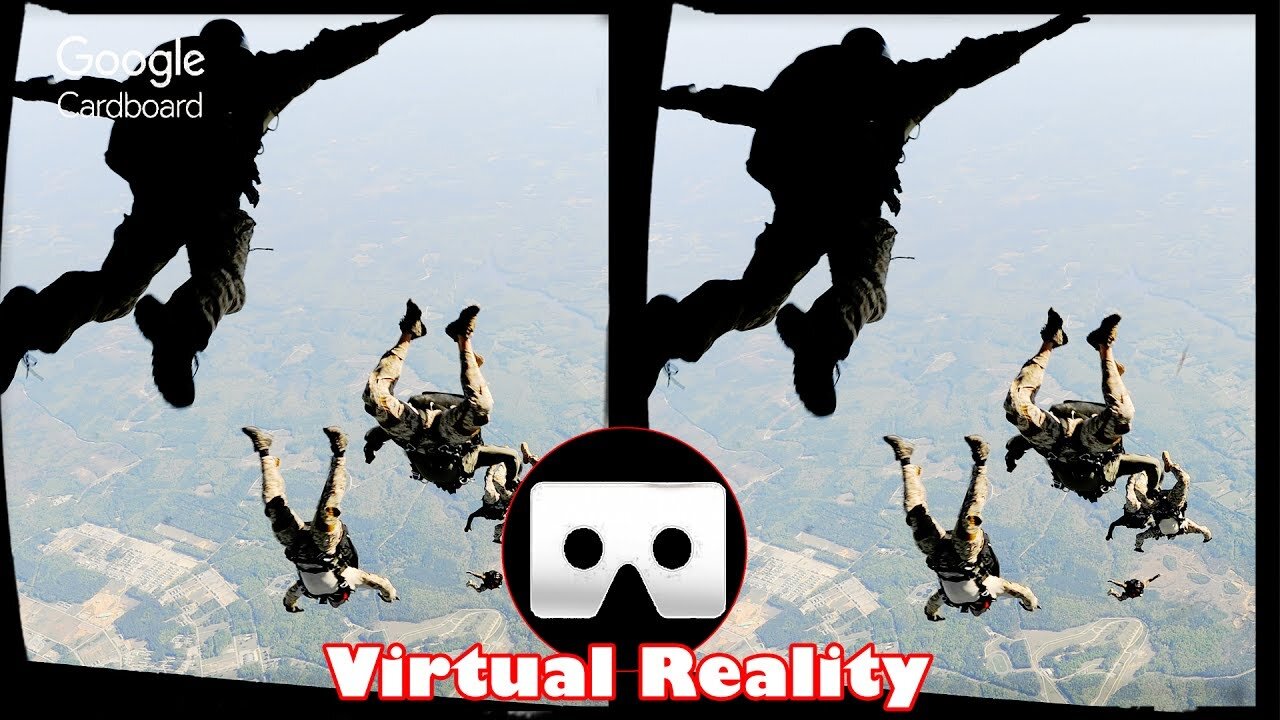 3D FREE PARACHUTE JUMP VR Videos 3D SBS Google Cardboard VR Virtual Reality VR Box