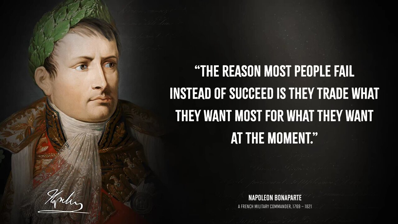 Napoleon's life lesson to learn in youth and avoid regret in old age