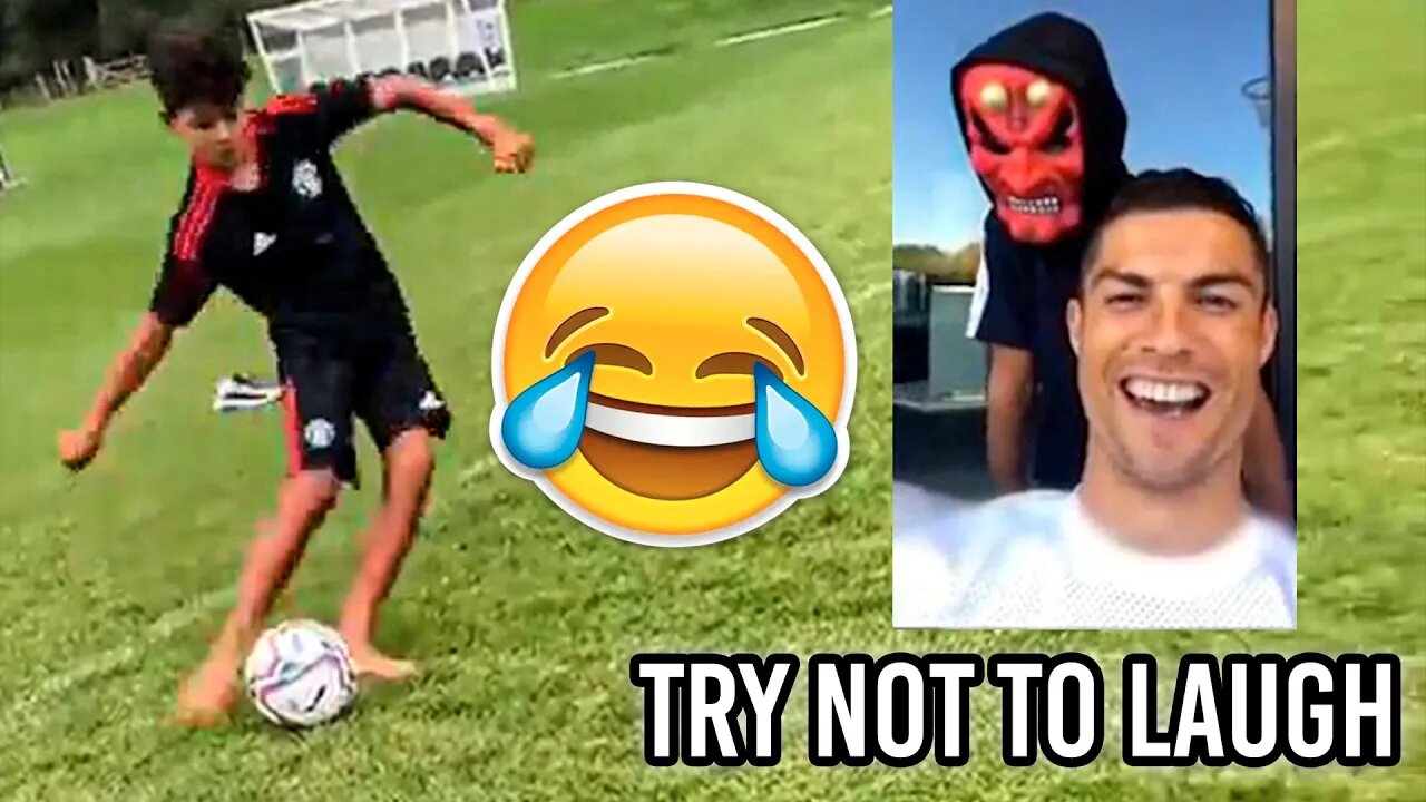 CRISTIANO RONALDO REACTING TO HIS SON WORST KICK 🤣