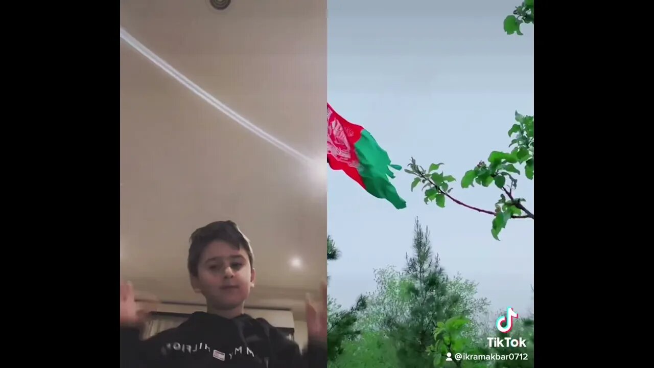 Afghan Boy reacts to Afghan Flag