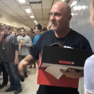 Students Surprise School Janitor With Christmas Present