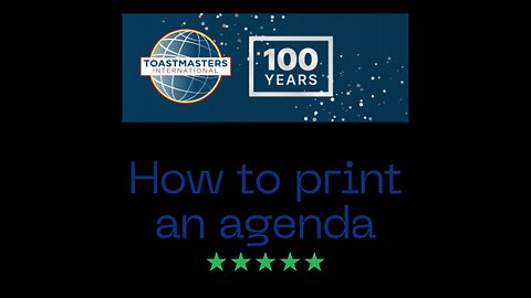 How to Print an Agenda