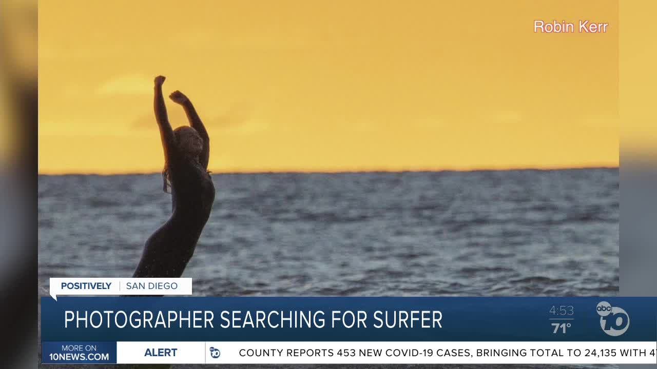 Photographer searching for surfer