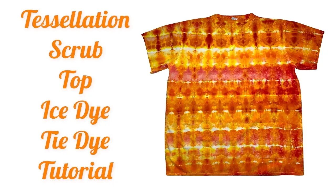 Tie-Dye Designs: Tessellation Scrub Top "They Don"t Always Have To Be Blue" Ice Dye