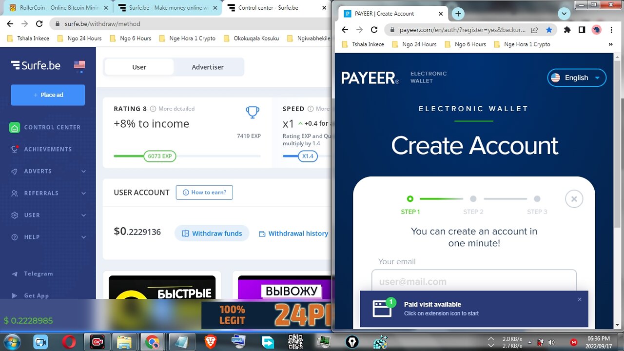 How To Make Free Money By Viewing Adverts At Surfe.be And Withdraw At Payeer Instantly